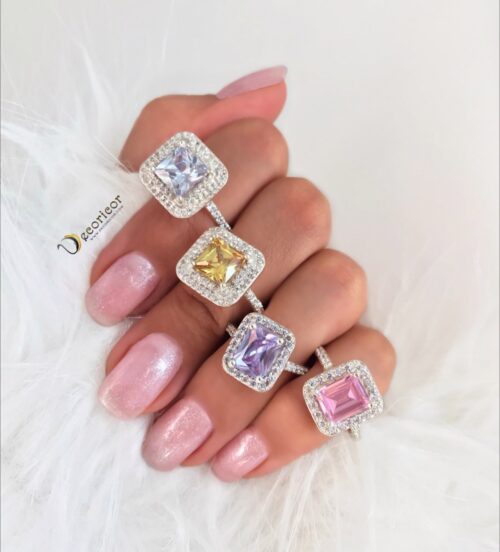 emerald cut rings R798