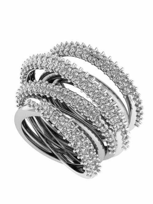 Sterling silver multilayer ring R836s