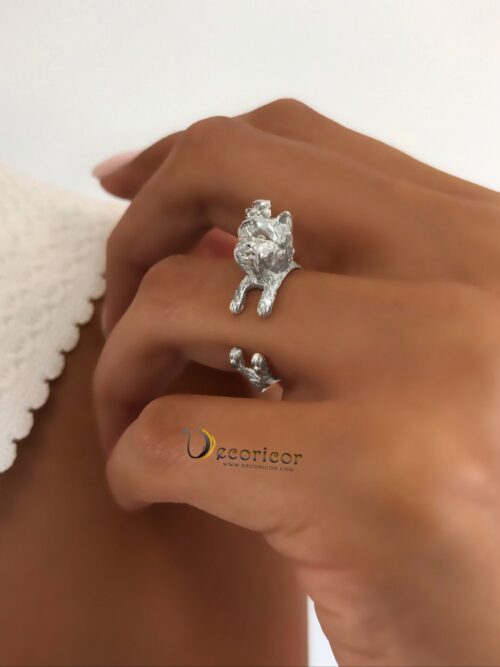 Sterling silver dog ring R1019b