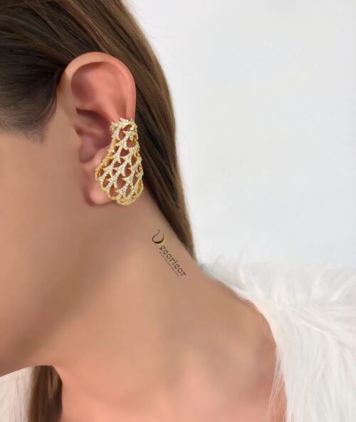 Silver single ear cuff E788