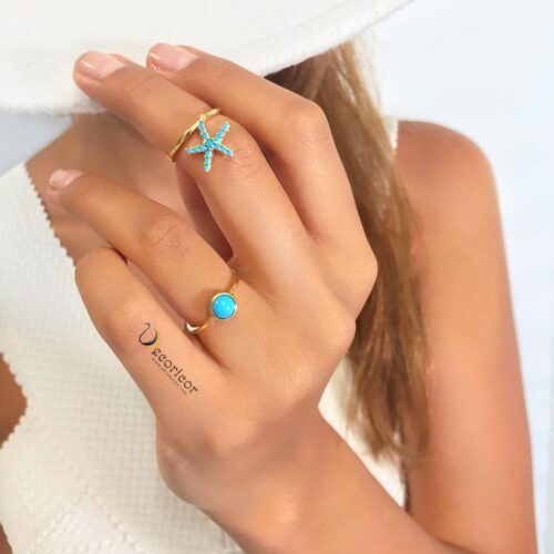 Silver turquoise ring R775