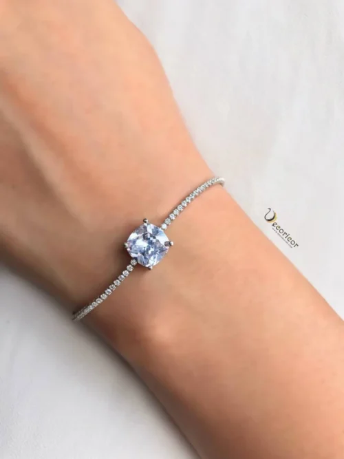 sterling silver cushion cut square bracelet