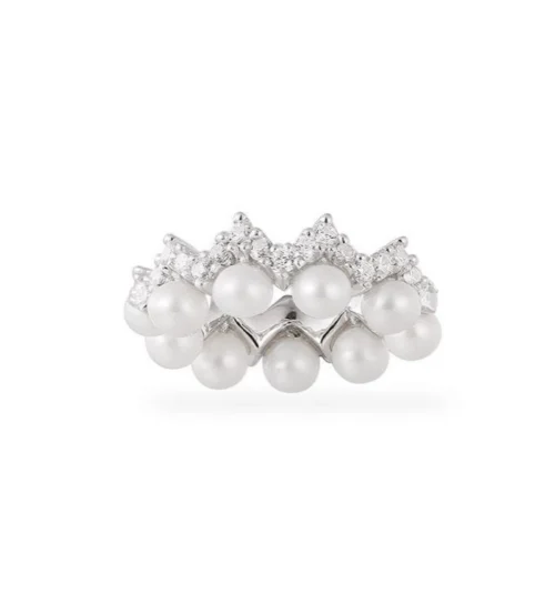 Cultured pearl silver ear-clips