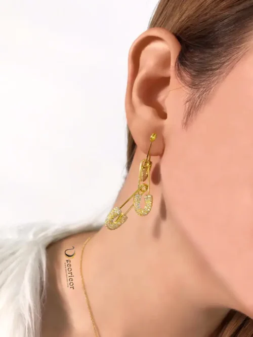 silver pin earrings