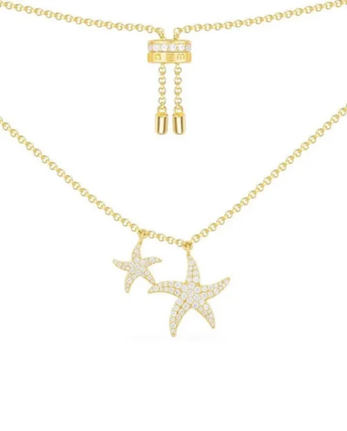 elegant silver starfish necklace