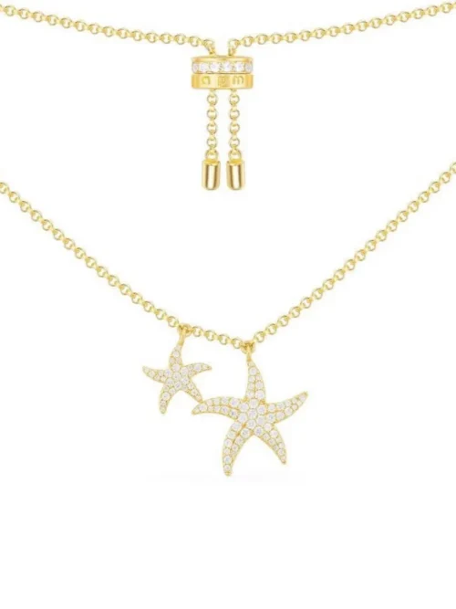 elegant silver starfish necklace