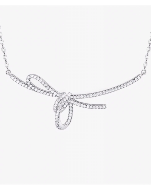 Sterling silver bowknot necklace N826