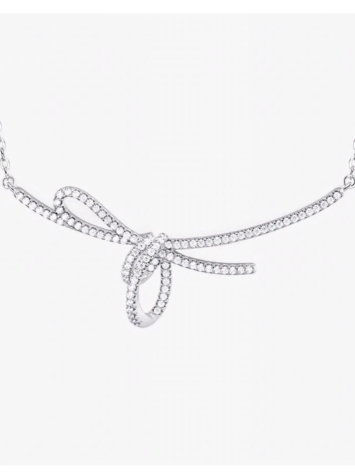 Sterling silver bowknot necklace N826