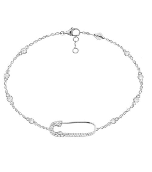 Sterling silver pin anklet