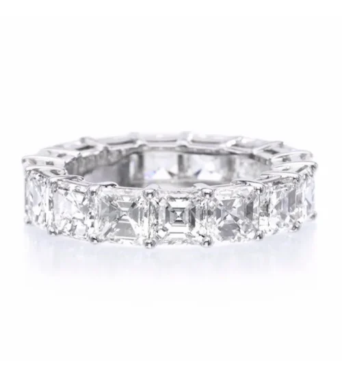 silver princess-cut eternity ring