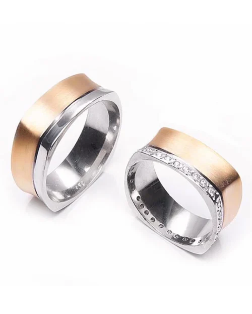 sterling silver wedding set of rings